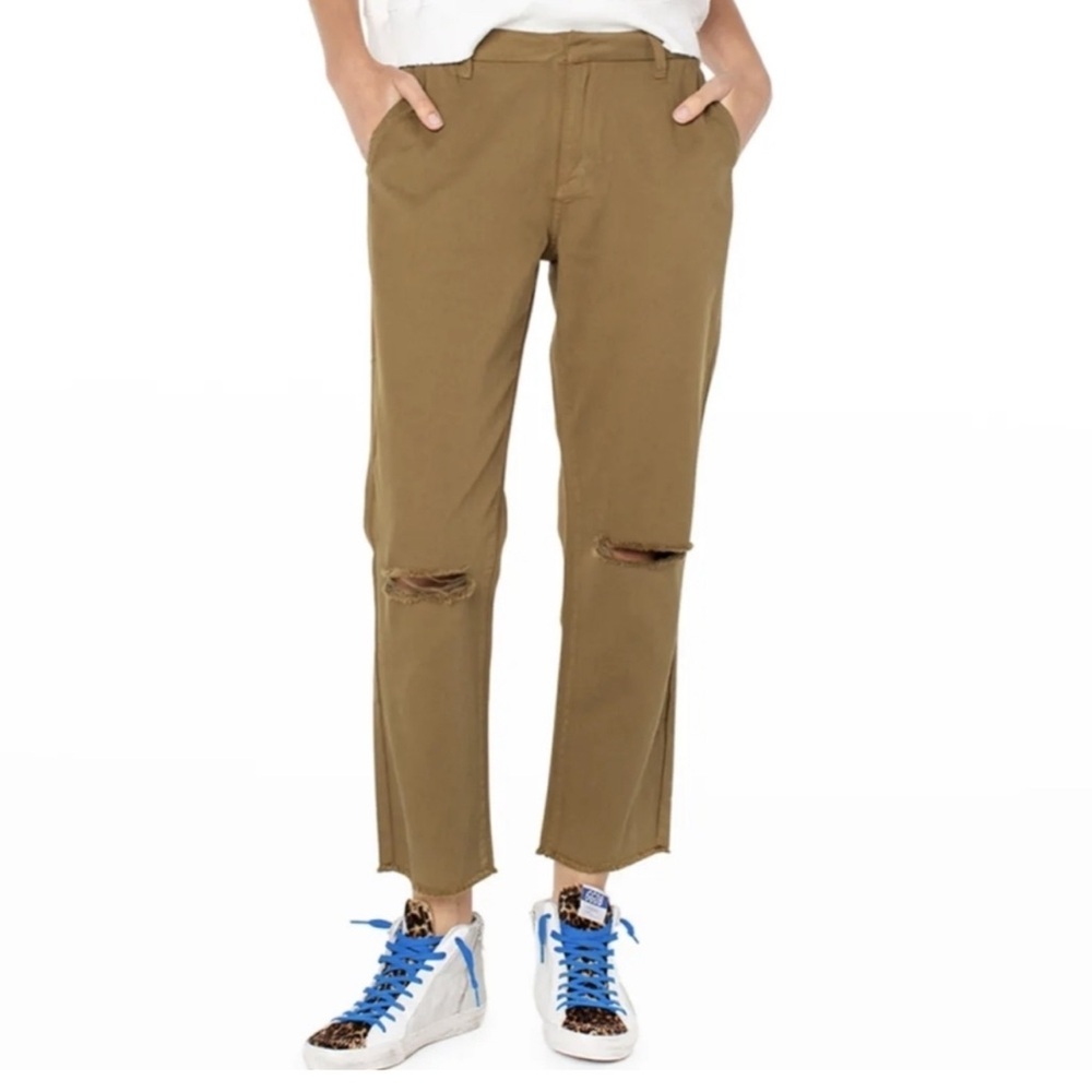 SERRA RETREAT by JOIE RUCKER The Finn Distressed Trouser Pants Camp Khaki 8 / 29